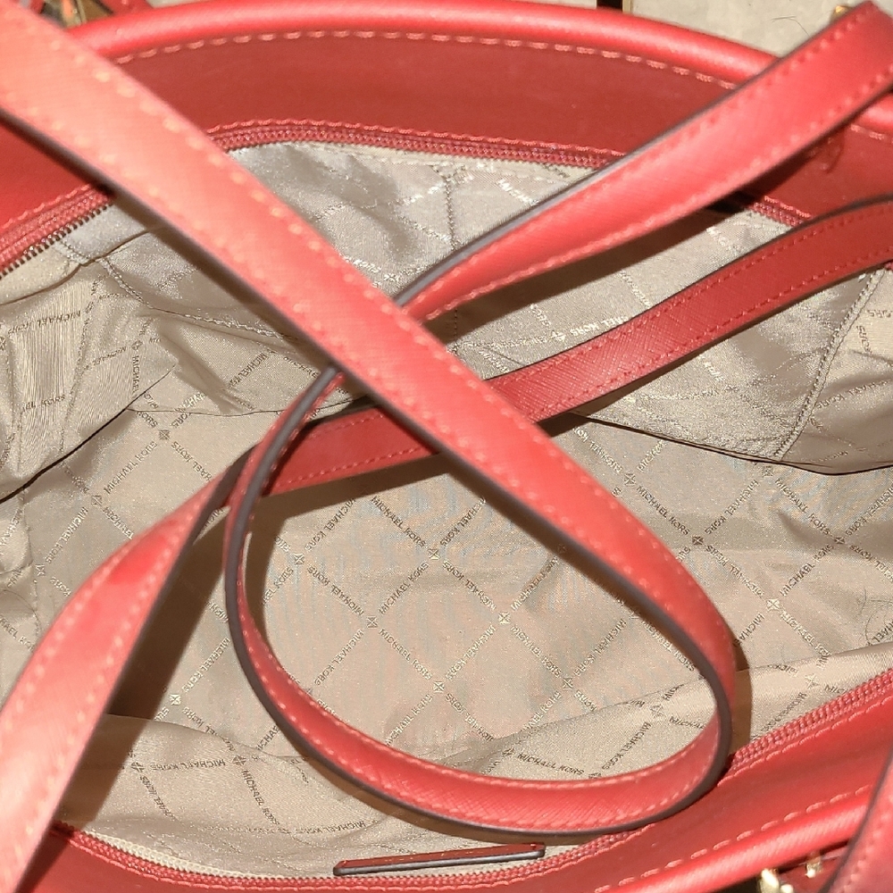 Michael Kors Red and Brown Signature Tote - Picture 3 of 3